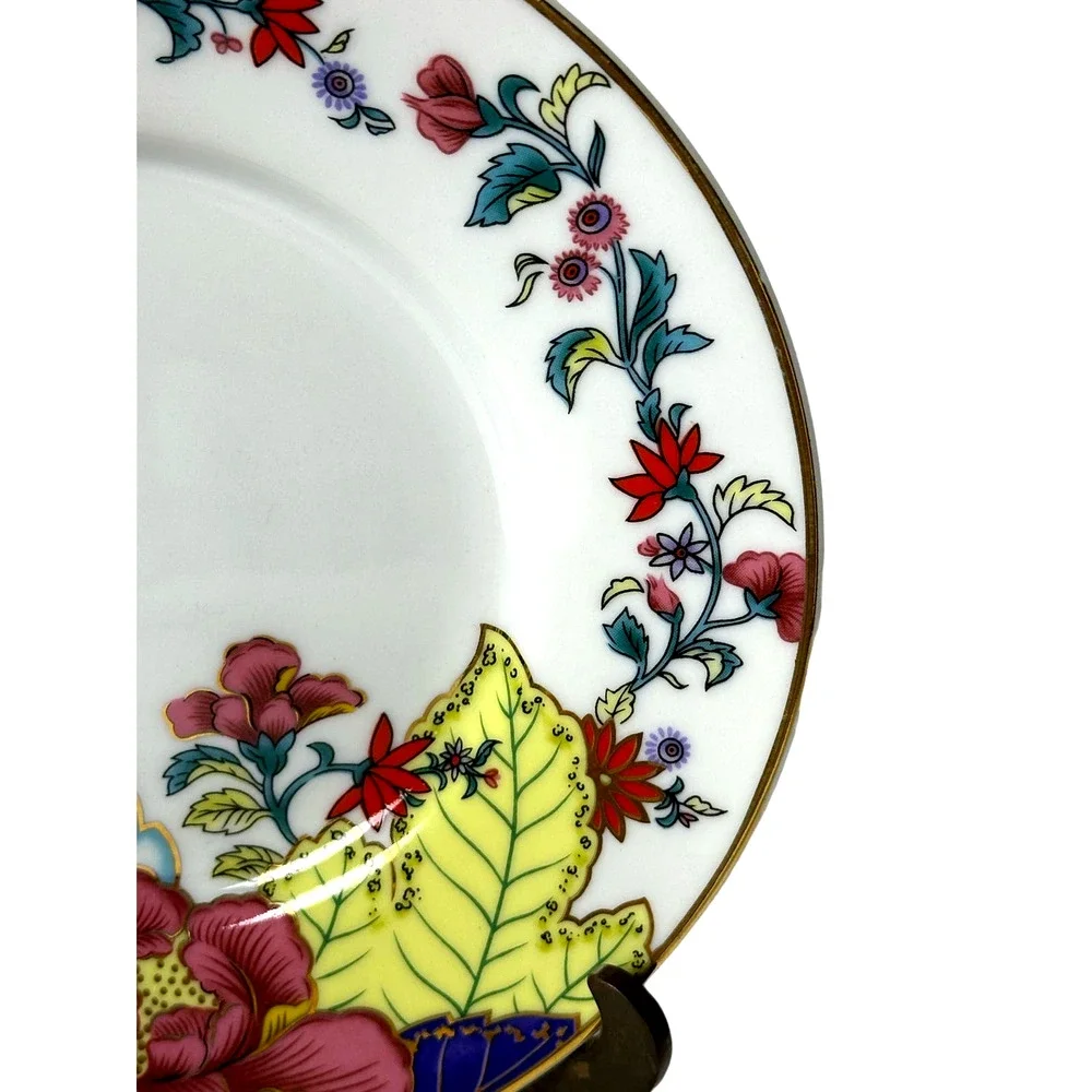 Vintage Imperial Tobacco Leaf China Floral Gold Trim Saucer Retired-6.25